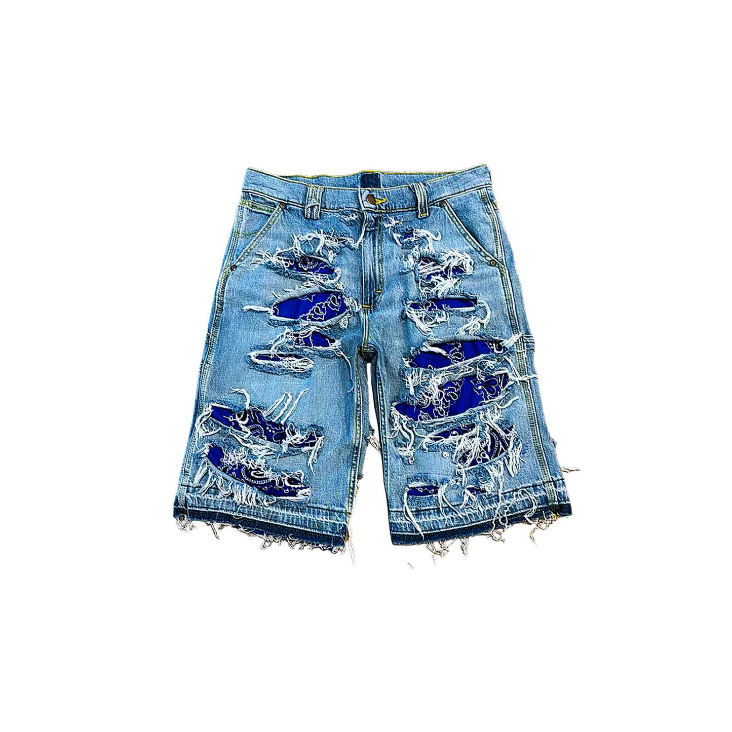 Rebellion Paisley Distressed Denim Jorts