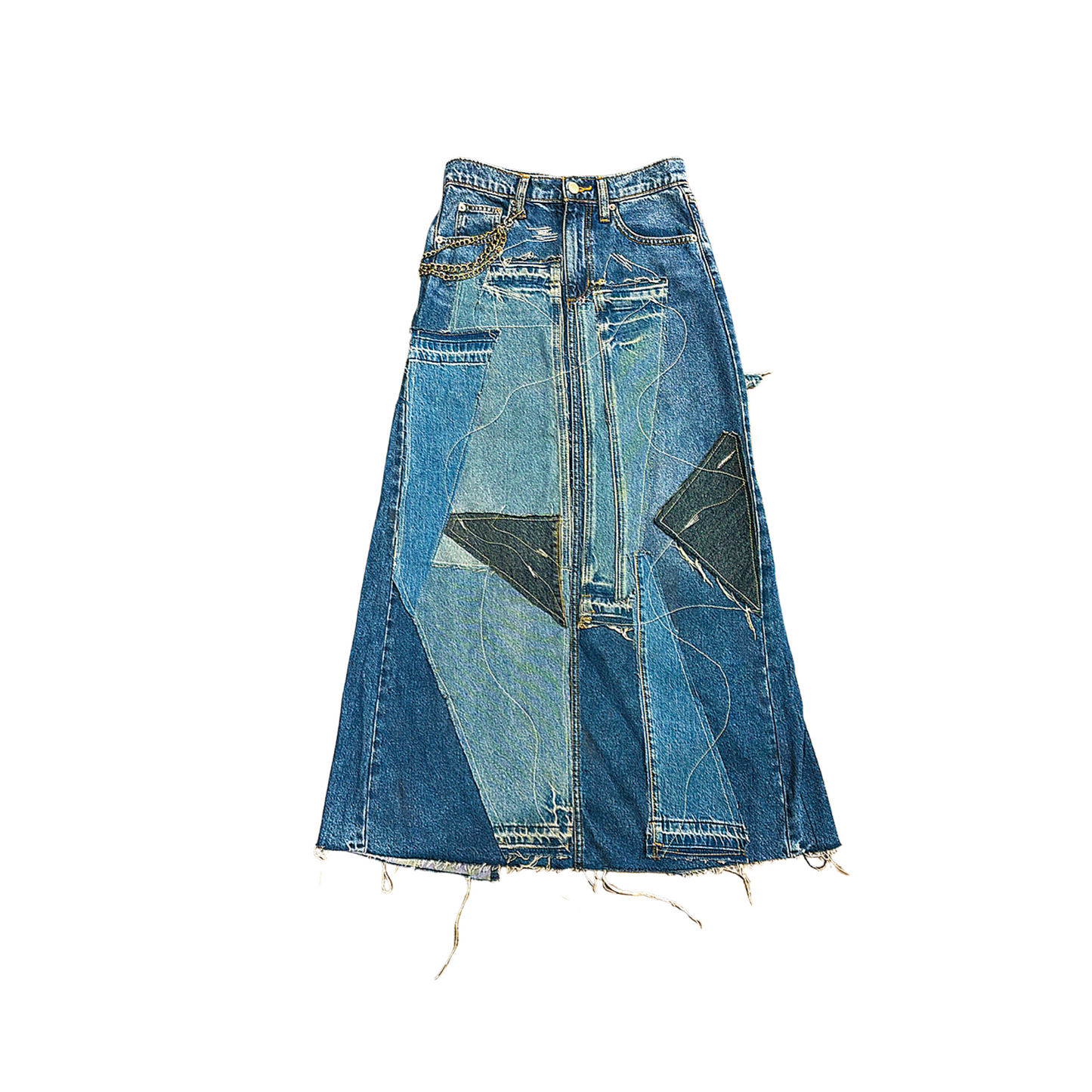 Midnight Geometry Patchwork Skirt