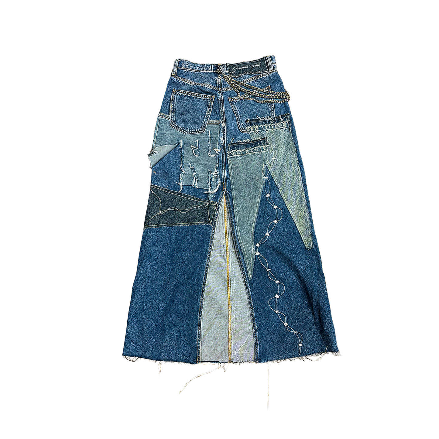 Midnight Geometry Patchwork Skirt