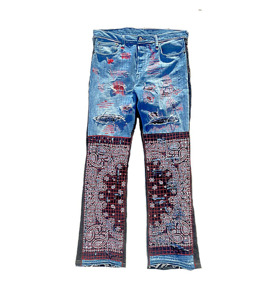 Red Lettuce Boro Flare Jeans